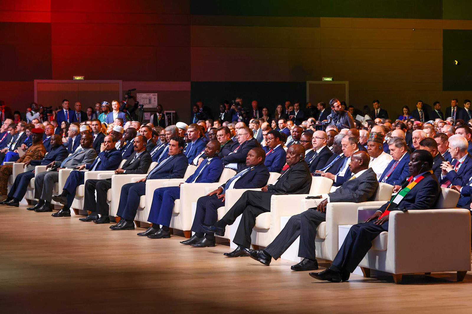 Attendees listen during the Russia-Africa Summit in St. Petersburg, Russia, July 27, 2023. Photo courtesy Patriarch of Moscow and All Russia