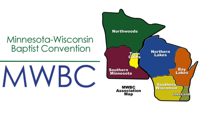Minnesota-Wisconsin Baptist Convention logo, left, and the associations of the MWBC, right. Courtesy images
