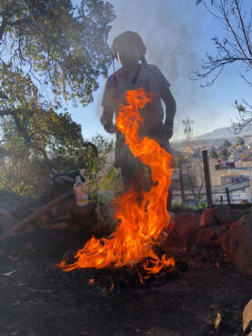 Fire plays an important role in Maya ceremonies. Photo courtesy Calixta Gabriel Xiquín