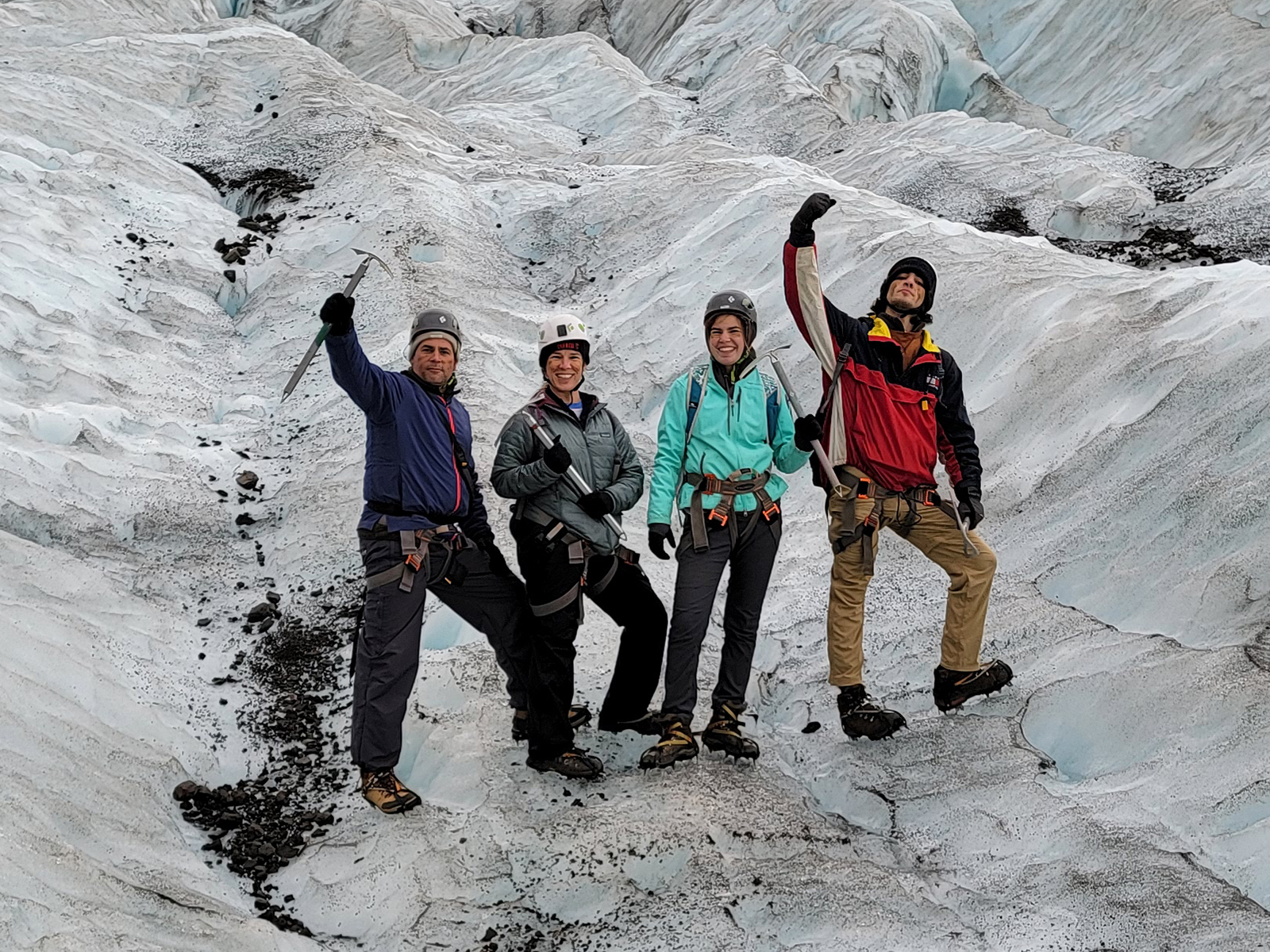 Tom Barbieri, from left, Shana Silverstein, and their children, Talia and Liam, pose on a glacier while vacationing in Iceland in July 2022. Photo courtesy Shana Silverstein