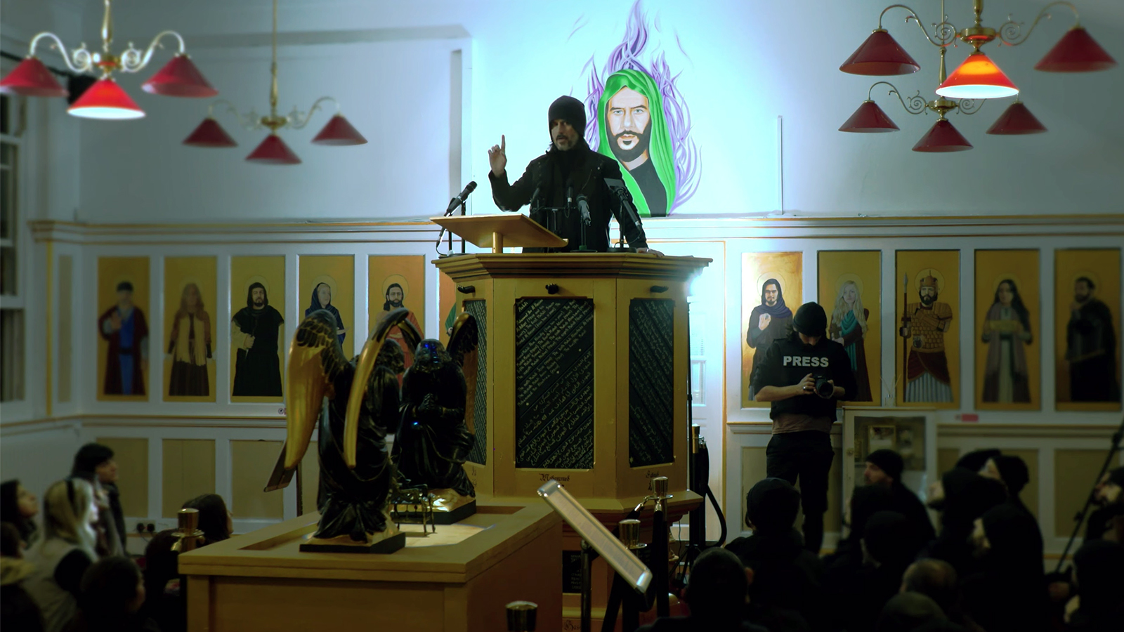 Abdullah Hashem Aba Al-Sadiq preaches in April 2023. Video screen grab