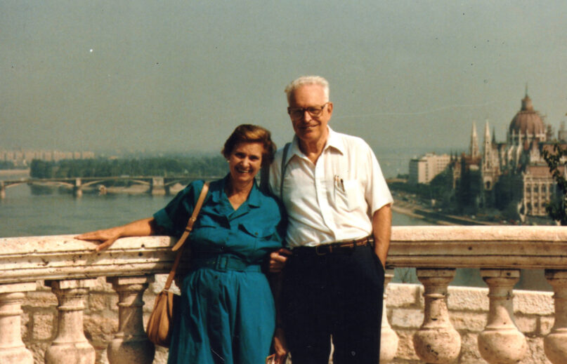 Clara and Julian Ambrus pose together near the Danube River in Budapest, Hungary, circa 1991. Photo courtesy Linda Ambrus Broenniman