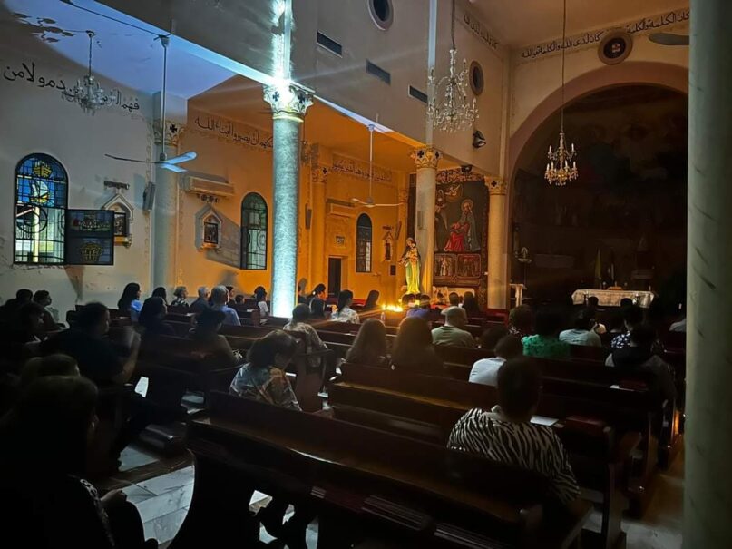 St. Porphyrios Orthodox Christian Church in Gaza Old City, where Palestinian Christians took shelter from Israeli retaliatory attacks. Photo courtesy of Milihard magazine