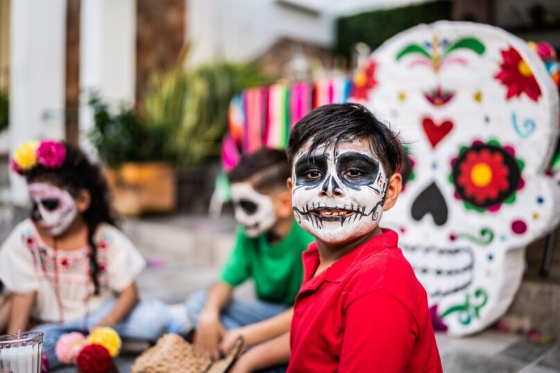 Children trick or treat and wear Halloween costumes for a full week during Day of the Dead season in Mexico. (FG Trade Latin/Collection E+ via Getty Images)