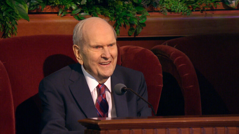 President Russell M. Nelson, 99, speaks during a pre-recorded message shown during the Sunday afternoon session of October 2023 general conference on October 1. ©2023 by Intellectual Reserve, Inc. All rights reserved.