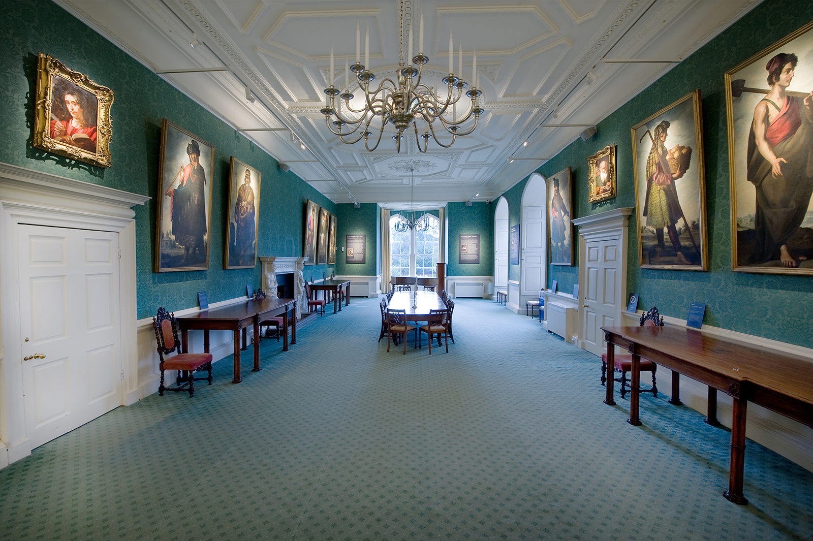 The Auckland Castle Long Dining Room in 2015, prior toconservation, showing Jacob and His Twelve Sons portraits by Spanish master Francisco de Zurbarán. Photo © Colin Davison, courtesy The Auckland Project.