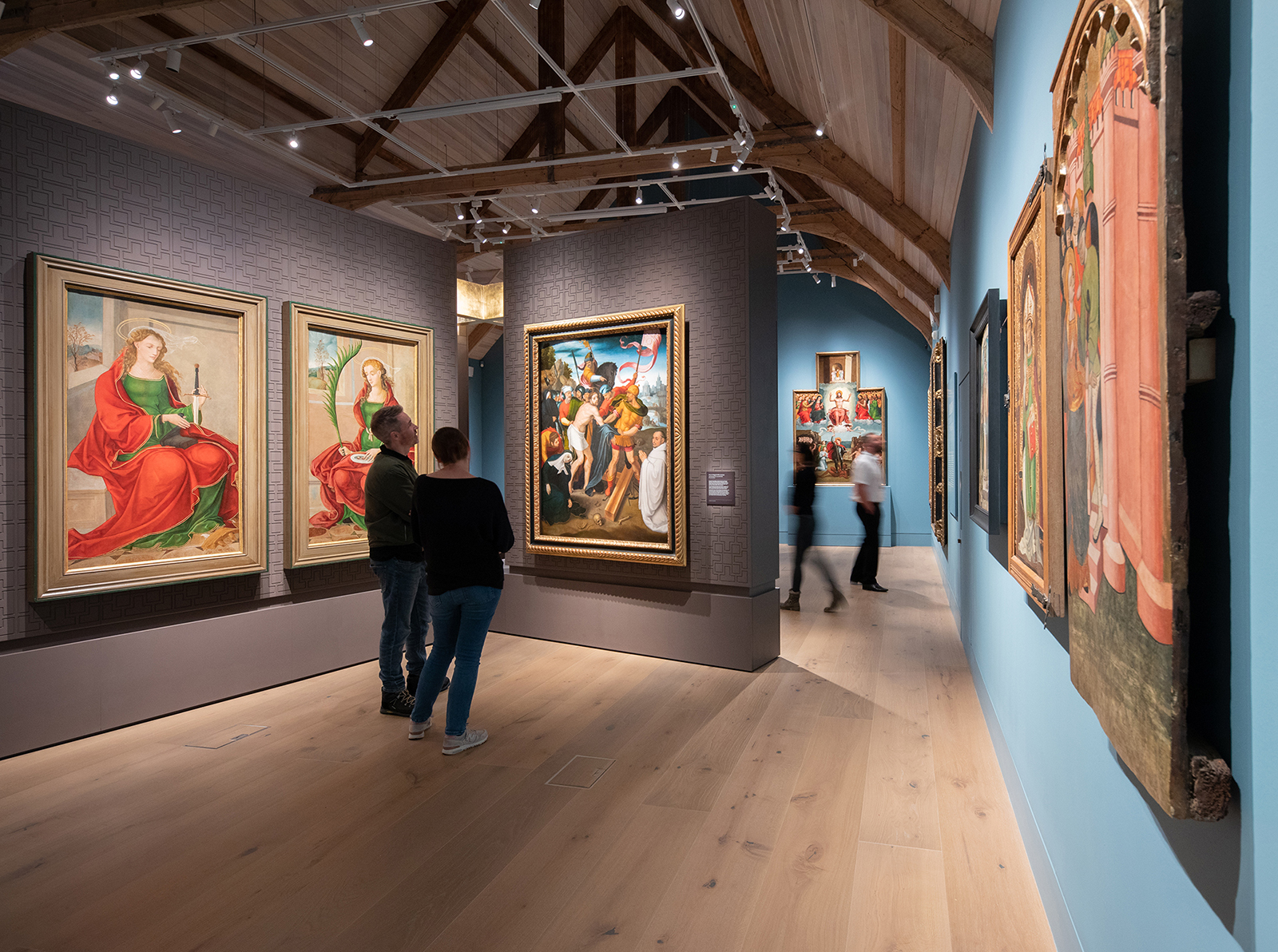 Paintings showing early influences on Spanish Golden Age art at The Spanish Gallery in Bishop Auckland, England. Photo courtesy House of Hues