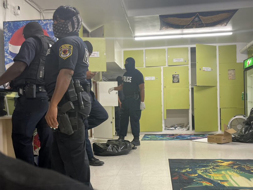 Police raid Soul Tribes International on Sept. 22, 2023, at Bushnell Congregational Church in Detroit. Photo courtesy of Robert Shumake
