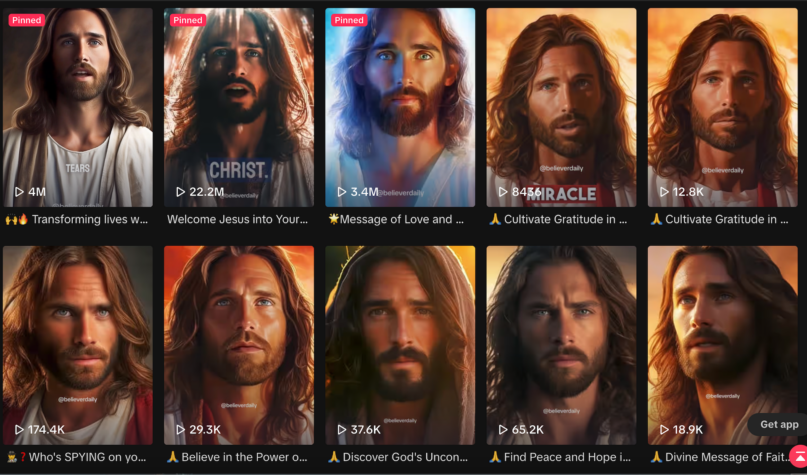 Jesus images on social media promise divine rewards for today's fast-paced age. (TikTok)