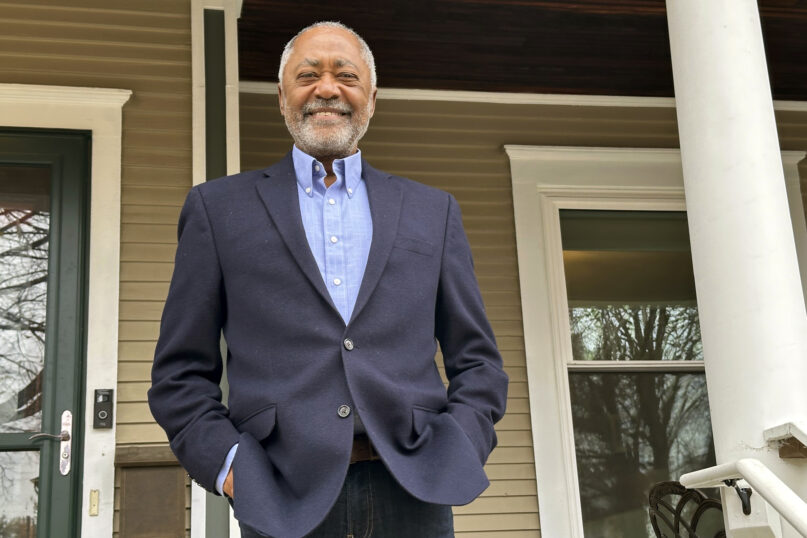 Former Minneapolis City Council member Don Samuels poses outside his home, Friday, Nov. 10, 2023, in Minneapolis. Samuels is challenging U.S. Rep. Ilhan Omar of Minnesota in the 2024 Democratic primary. (AP Photo/Steve Karnowski)