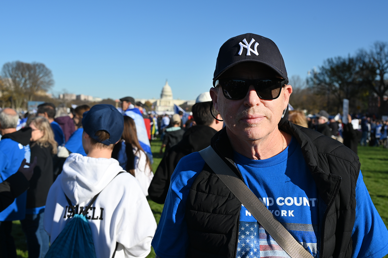 Breaking News Brian Muni attends the March for Israel on the National Mall, Tuesday, Nov. 14, 2023, in Washington. (RNS characterize/Jack Jenkins)