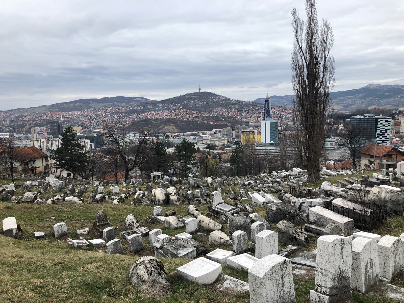 A historic Jewish cemetery overlooks Sarajevo, Bosnia-Herzegovina. (RNS photo/David I. Klein)