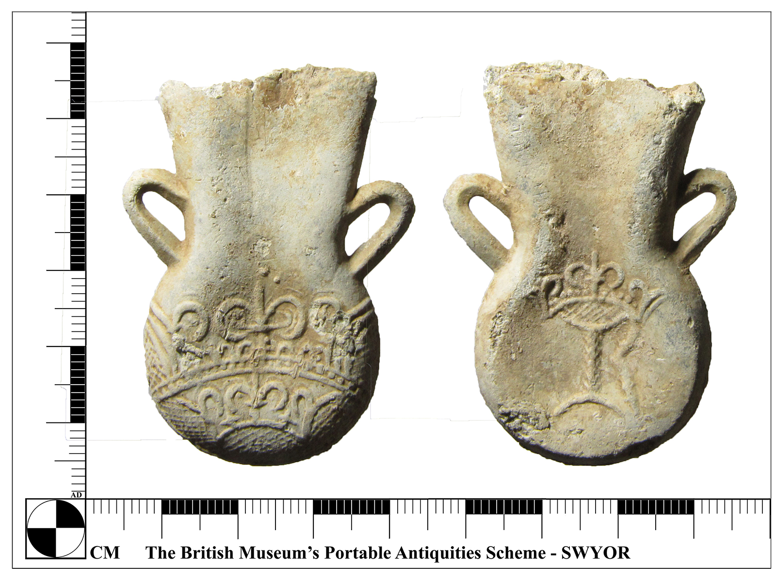 Pilgrim ampulla for holding holy water. (Photo courtesy of the British Museum's Portable Antiquities Scheme)