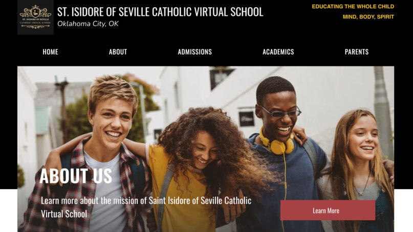 Screen grab of the St. Isidore of Seville Catholic Virtual School website. (Screen grab)