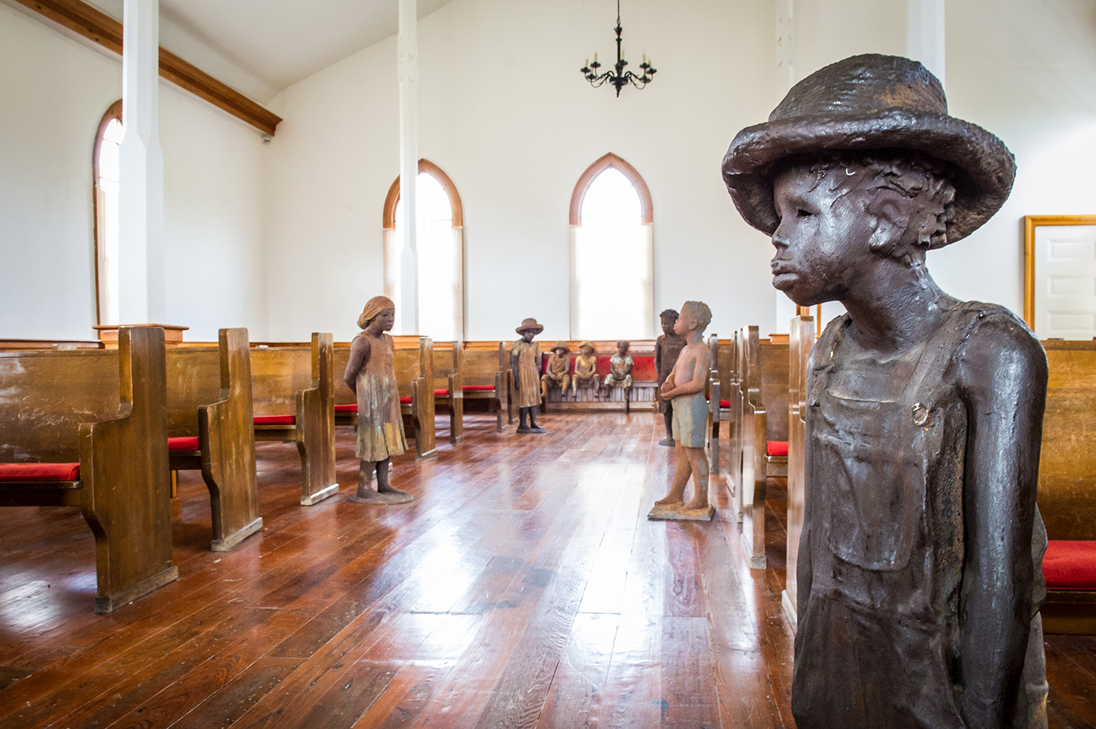 Statues of slaves in a church at the Whitney Plantation in Edgard, Louisiana. (Photo © Elsa Hahne)