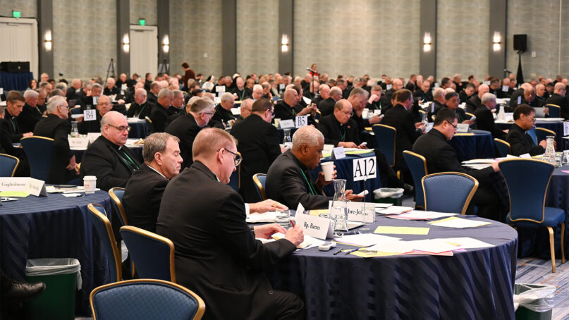 Bishops attend the annual fall meeting of the U.S. Conference of Catholic Bishops, Nov. 15, 2023, in Baltimore. (RNS photo/Jack Jenkins)
