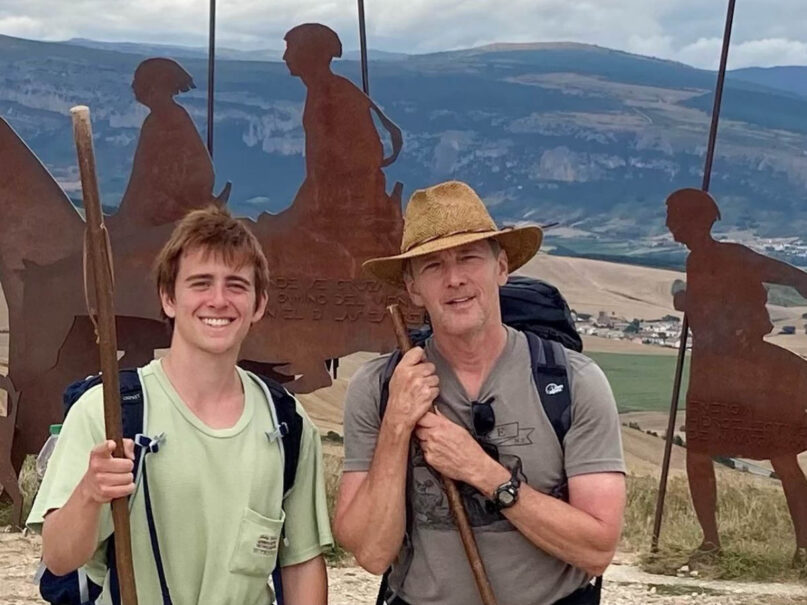 Andrew McCarthy and son, Sam, toward the beginning of their trek along Spain's Camino de Santiago. (Photo via Instagram/Andrew McCarthy)