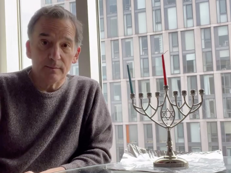 Rabbi David Wolpe in a recent video about Hanukkah on social media. (Video screen grab)