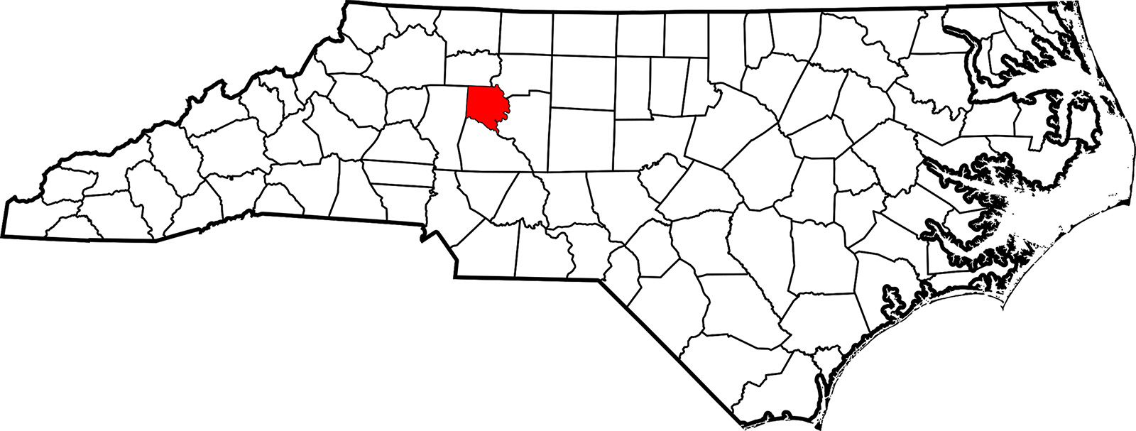 Davie County, red, in North Carolina. (Map courtesy Wikipedia/Creative Commons)