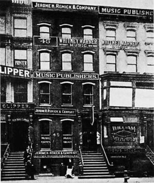 Tin Pan Alley on West 28th Street in Manhattan, New York, in 1910. (Photo courtesy Wikipedia/Creative Commons)