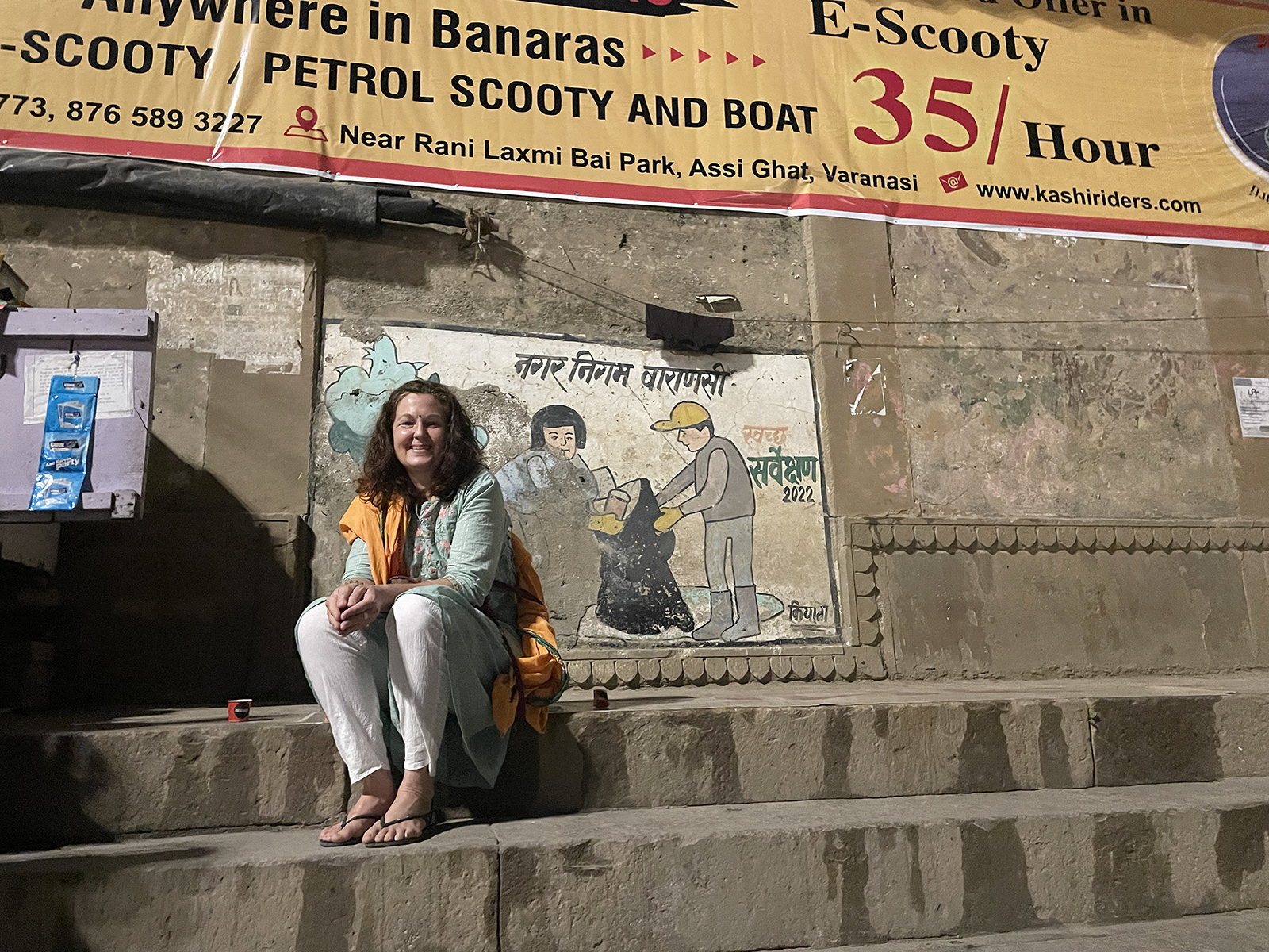 Julia Jimenez visits Varanasi, India, Dec. 13, 2023. (RNS photo/Richa Karmarkar)