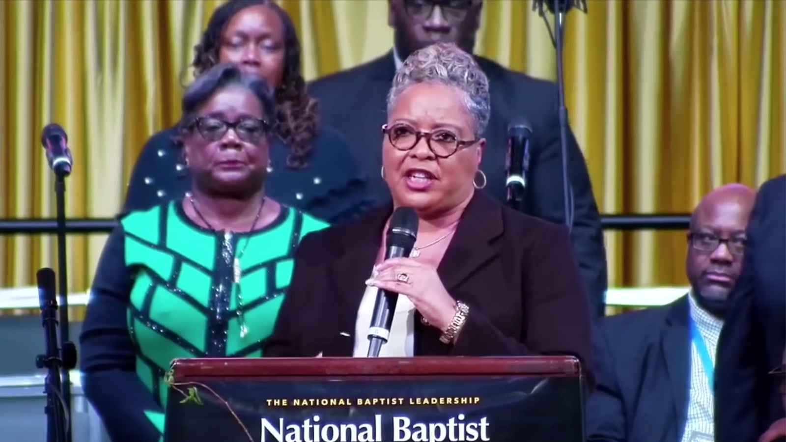 The Rev. Gina Stewart addresses the National Baptist Joint Board Session on Tuesday, Jan. 23, 2024, in Memphis, Tennessee. (Video screen grab)