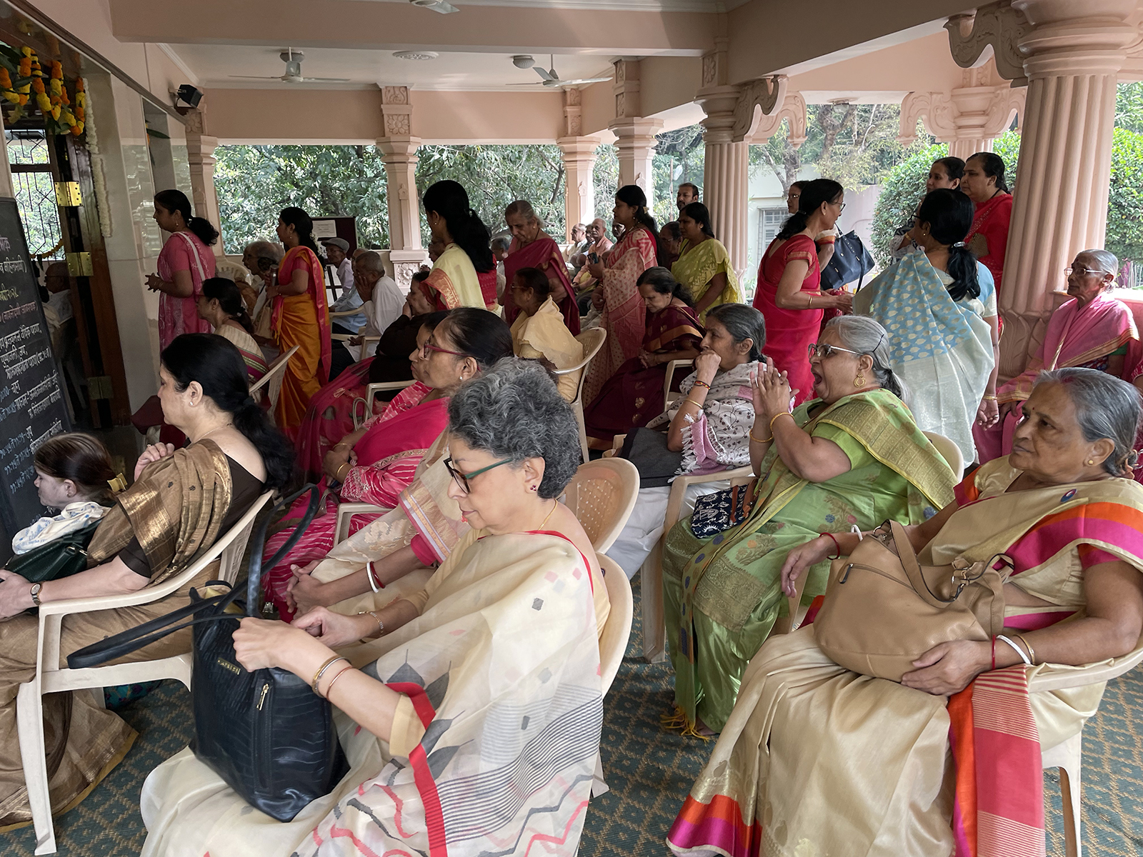 Hindus, primarily women, celebrate Sarada Devi’s birth anniversary on Jan. 3, 2024, with a special ceremony at Sri Sarada Math in Pune, India. (RNS photo/Richa Karmarkar)