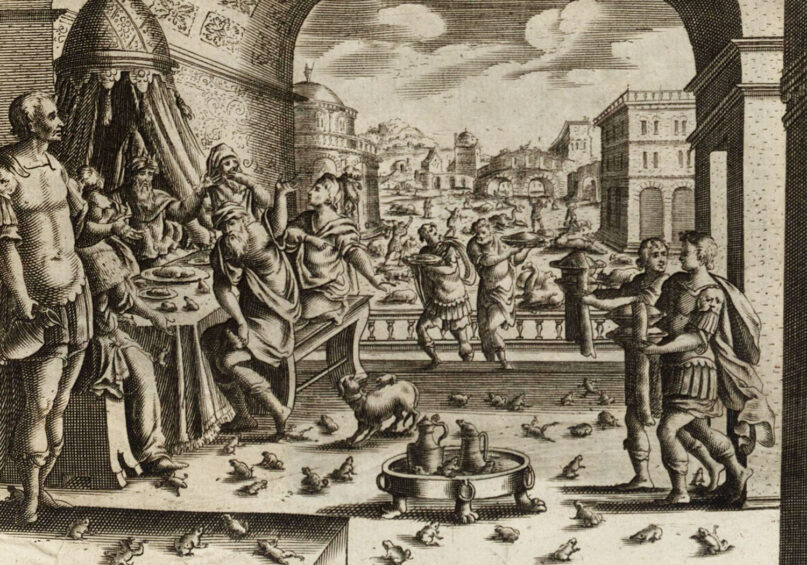 Gerard Jollain’s 1670 etching, “The Plague of the Frogs.” Etching by Gerard Jollain, via Wikimedia/Creative Commons