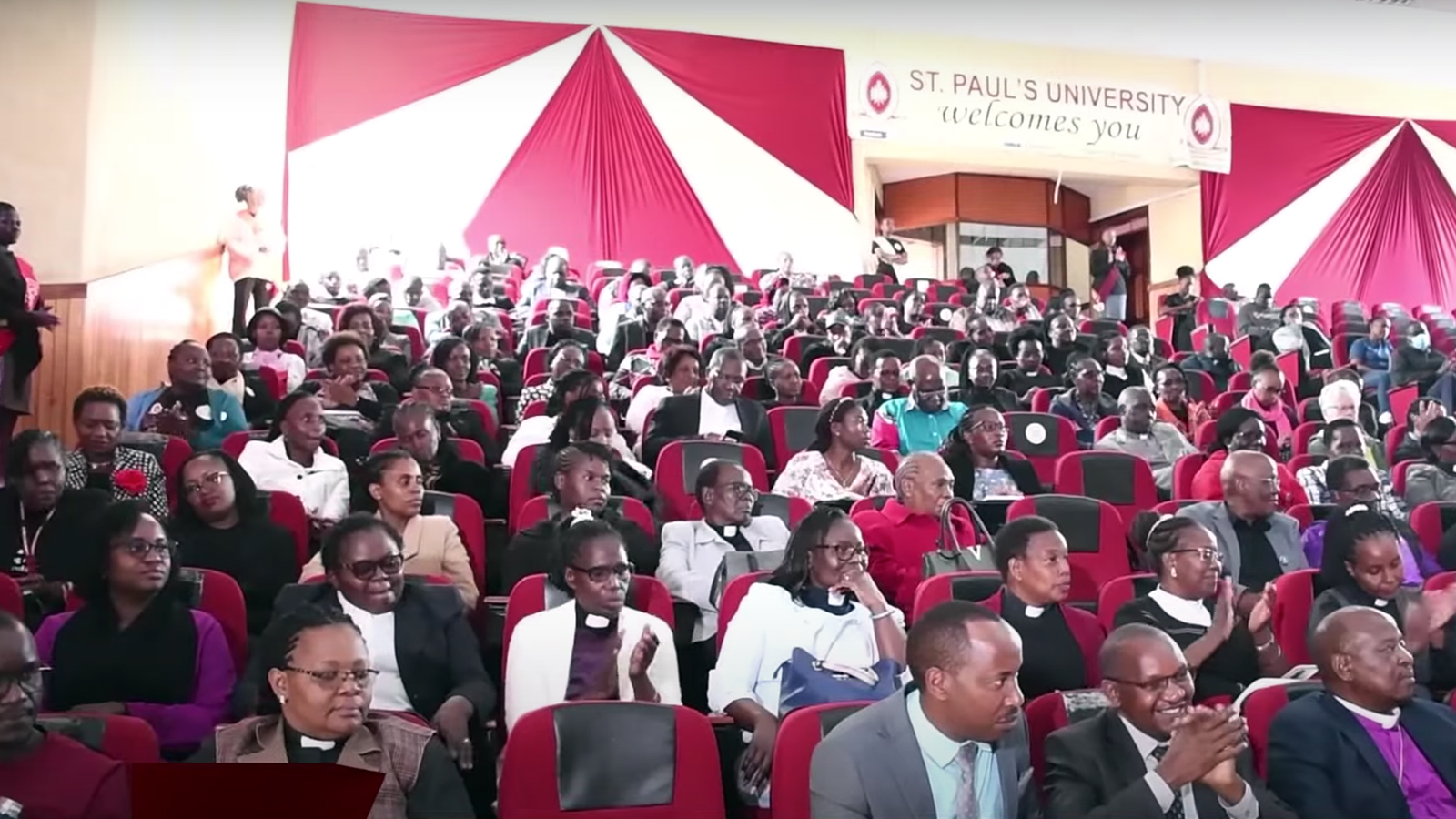 People attend a panel discussion with Africa's six female Anglican bishops during a leadership conference at St. Paul’s University in Limuru, Kenya, on Jan. 11, 2024. (Video screen grab)
