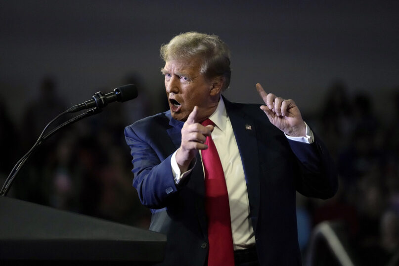 Republican presidential candidate and former President Donald Trump speaks at a Get Out the Vote rally at Coastal Carolina University in Conway, S.C., Feb. 10, 2024. (AP Photo/Manuel Balce Ceneta)