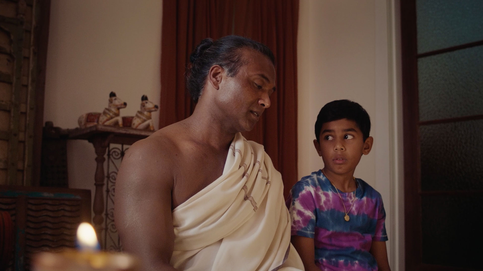 Actors Ravi Chand, left, and Emil Jayan in "Namaste Yoga." (Photo © Warrior Tribe Films)