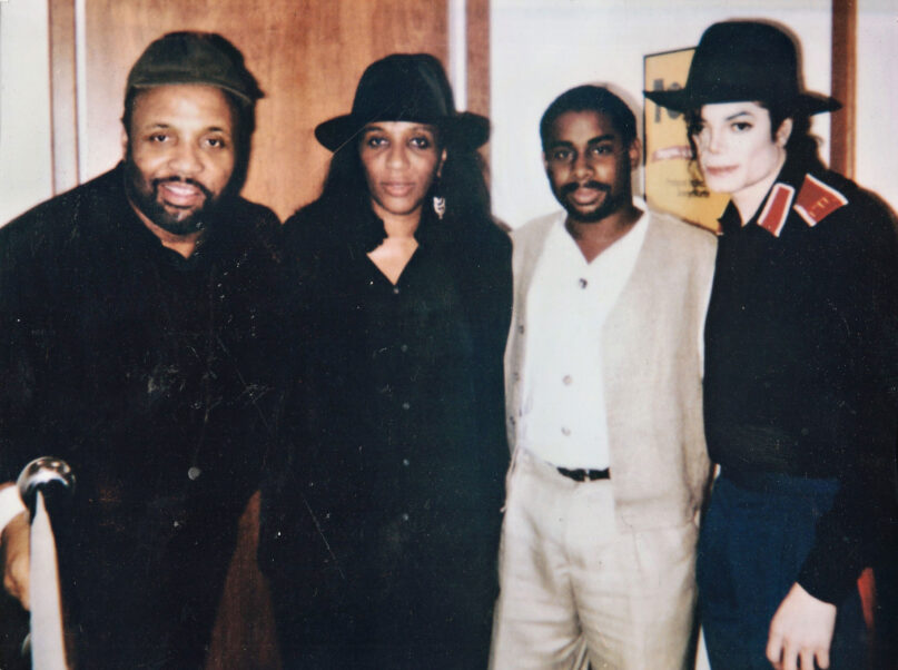 Andraé́ Crouch, Sandra Crouch Robert Shanklin, and Michael Jackson at The Hit Factory in New York, NY December 1994. Photo courtesy of Capital Entertainment