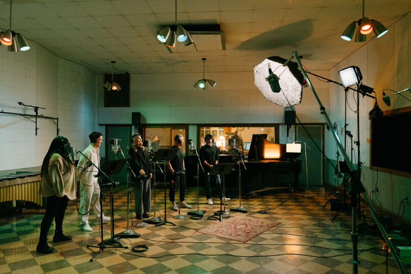 Musicians participate in a recording session for “How Great Thou Art (Until That Day)