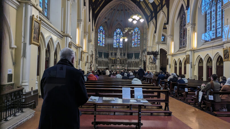 People attend a Latin Mass at St. Kevin's Church, Harrington Street, in Dublin, March 10, 2024. (Photo by Daniel O'Connor)