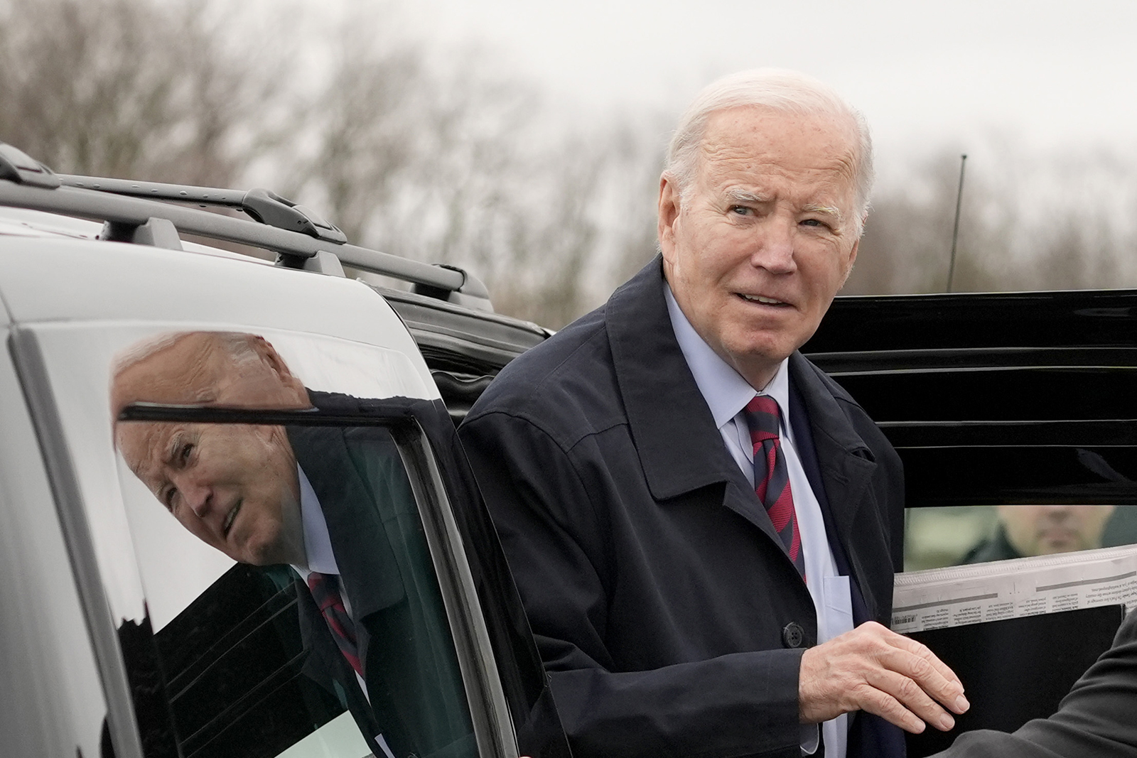 President Joe Biden arrives to board Air Force One, Tuesday, March 5, 2024, in Hagerstown, Md. (AP Photo/Alex Brandon)