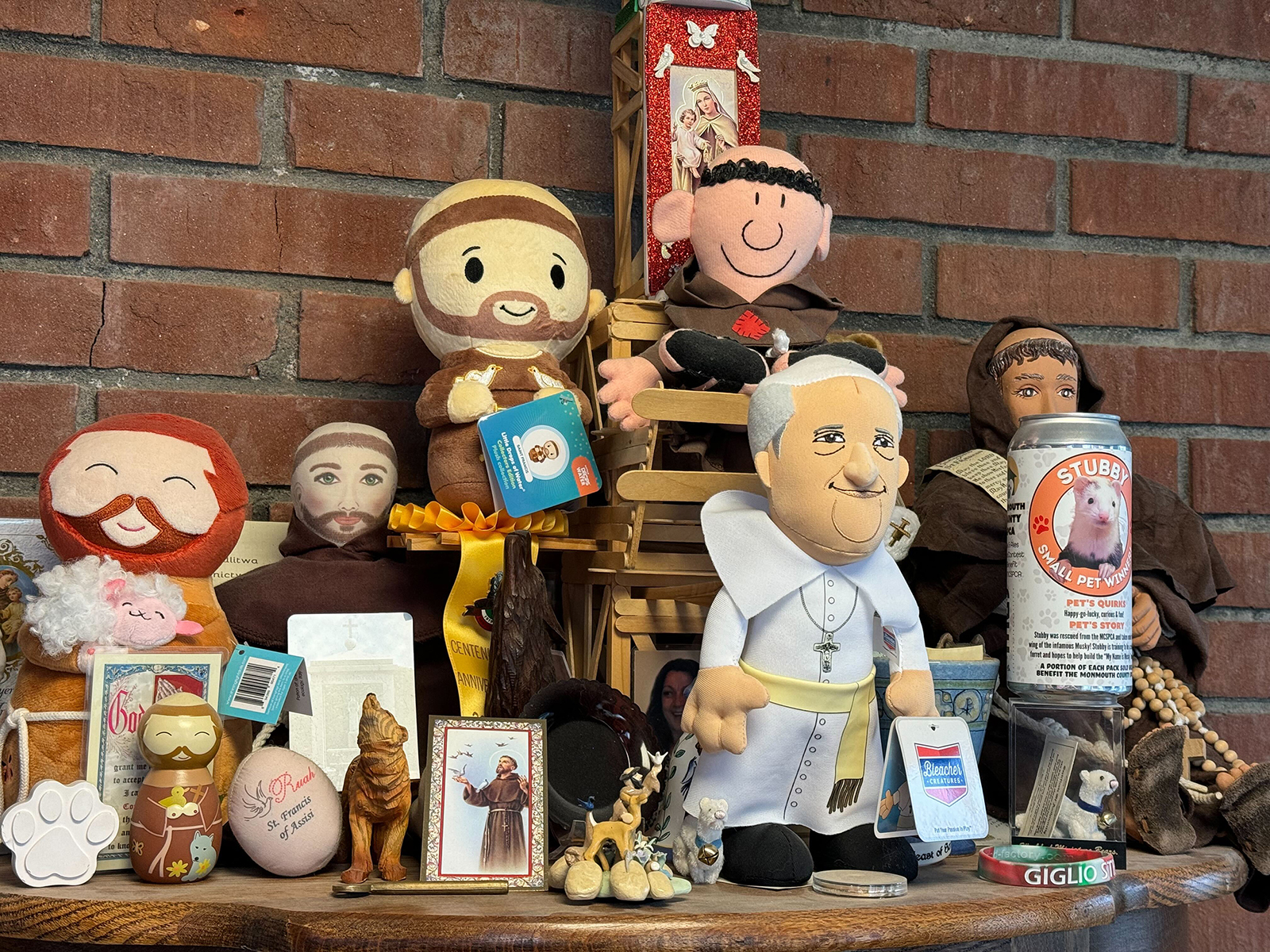 A small selection of Matty Giuliano's St. Francis-related collectibles at his home in Eatontown, New Jersey, April 1, 2024. (RNS photo/Kathryn Post)
