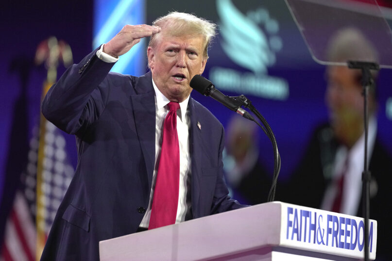 FILE - Republican presidential candidate former President Donald Trump speaks at the Road to Majority conference in Washington, June 22, 2024. (AP Photo/Manuel Balce Ceneta)