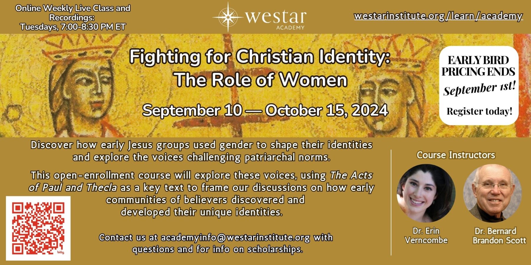 Explore the role of women in shaping early Christian identity in Westar Academy’s new course