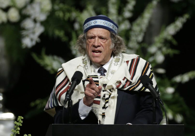 Rabbi Michael Lerner speaks during Muhammad Ali's memorial service, June 10, 2016, in Louisville, Ky. (AP Photo/David Goldman)