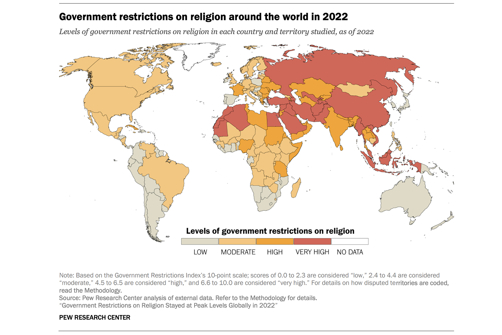 Report ranks countries where religion faces highest government and social persecution