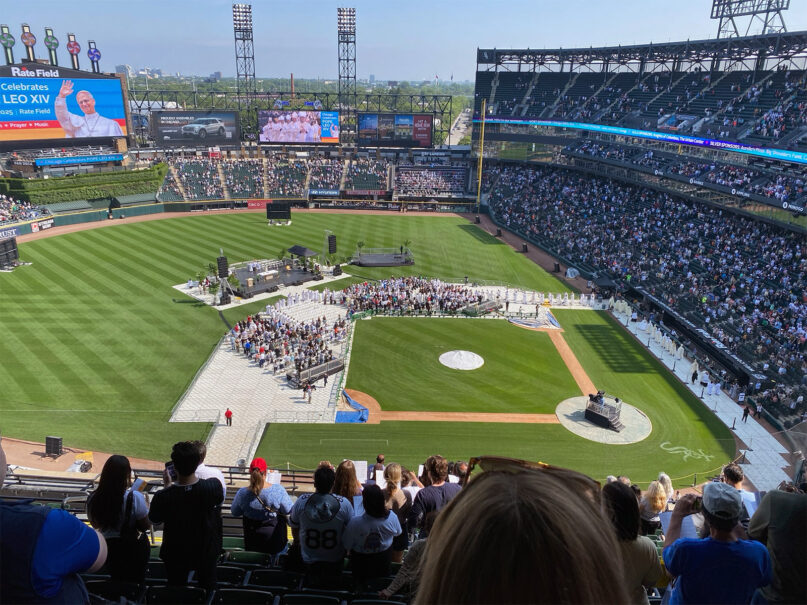 At Sox' stadium Mass, Chicago celebrates Pope Leo XIV, its native son
