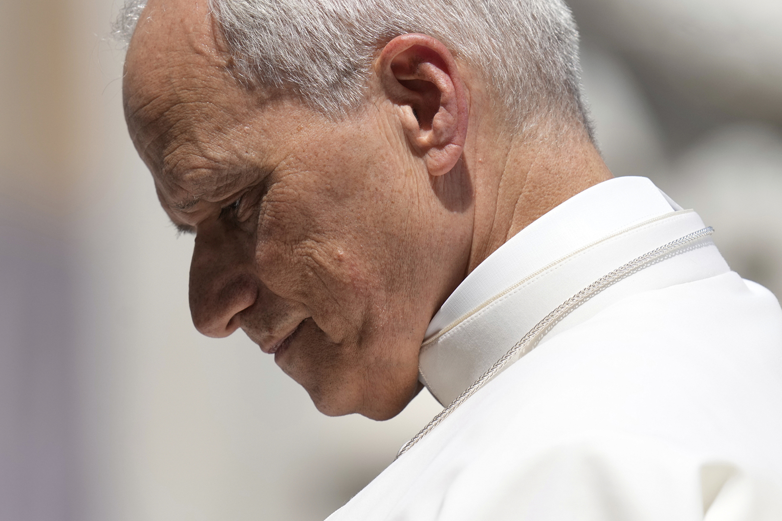 Pope Leo XIV leaves after his weekly general audience in St. Peter’s Square at the Vatican, June 4, 2025. (AP Photo/Gregorio Borgia)