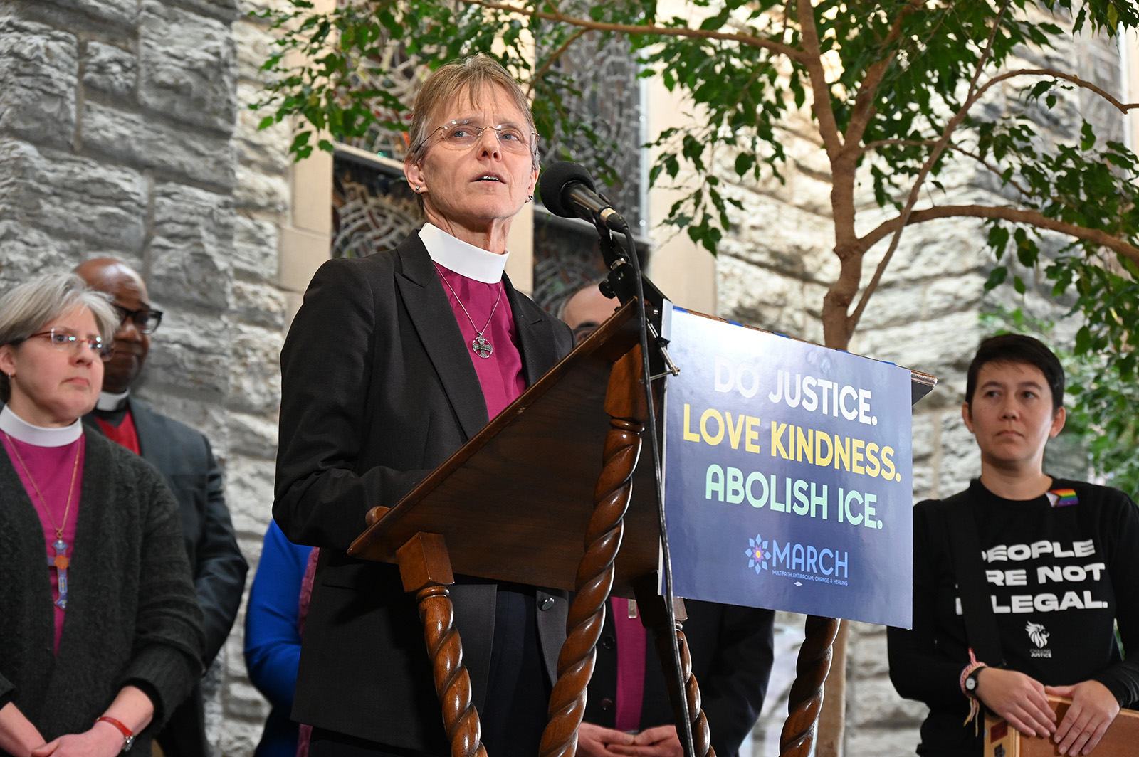 One year after she urged Trump to have mercy, Bishop Budde leads clergy protests in Minneapolis