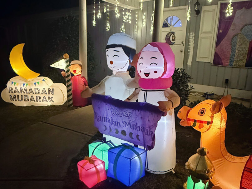 Lawns light up for Ramadan as Muslim families give holy month the Christmas treatment