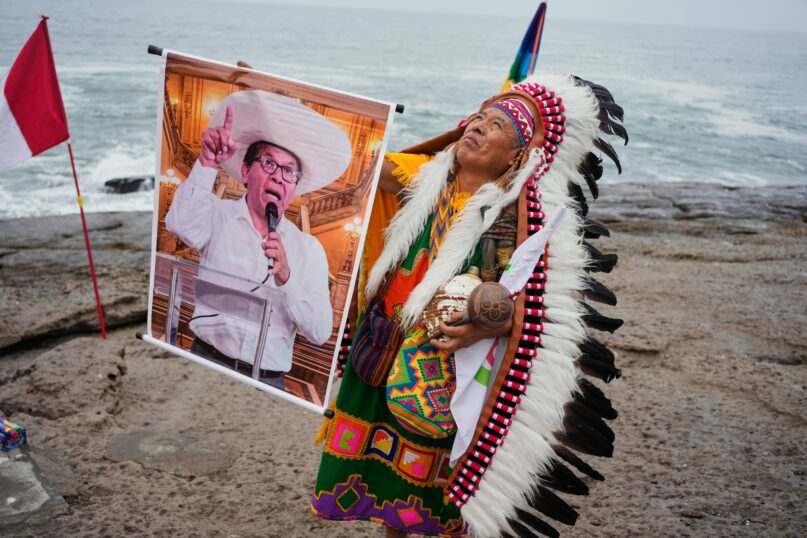 Peruvian shamans perform a blessing ritual ahead of a presidential runoff